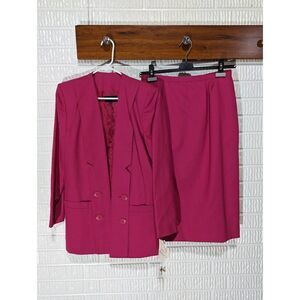Acquisition Womens Skirt Suit Career Formal Blazer Jacket Hot Pink Size 12